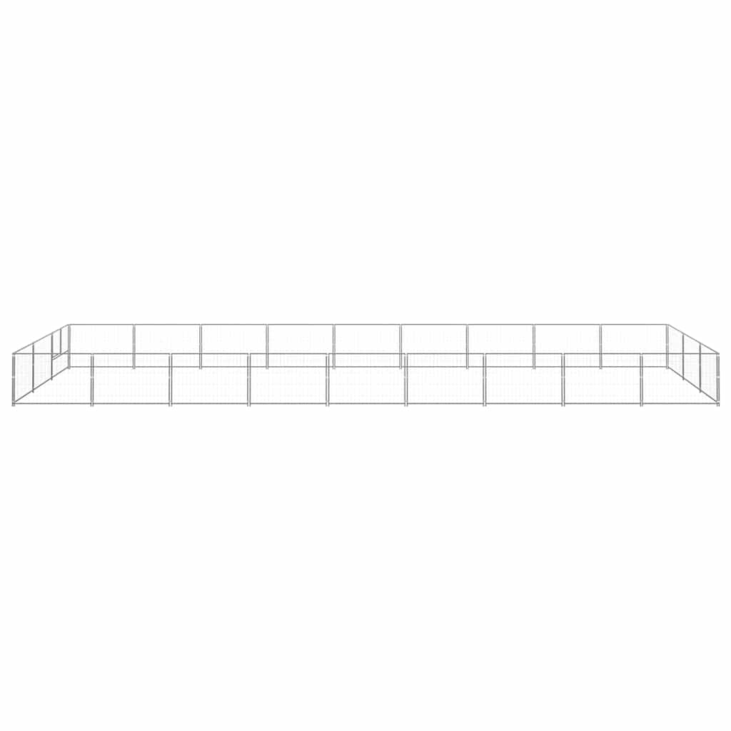 Hondenkennel 27 m² staal zilverkleurig is nu te koop bij PeponiXL, paradijselijk wonen!