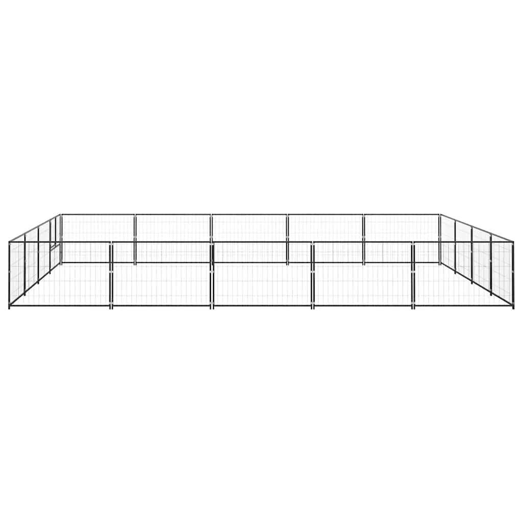 Hondenkennel 20 m² staal zwart is nu te koop bij PeponiXL, paradijselijk wonen!