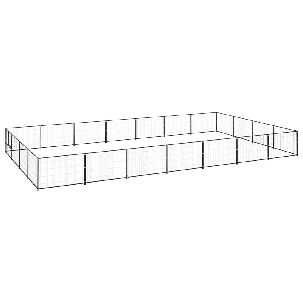Hondenkennel 28 m² staal zwart is nu te koop bij PeponiXL, paradijselijk wonen!
