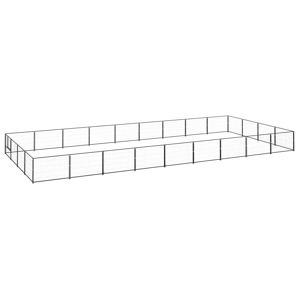 Hondenkennel 36 m² staal zwart is nu te koop bij PeponiXL, paradijselijk wonen!