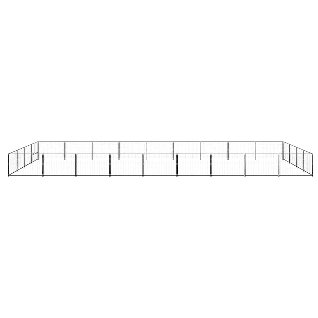 Hondenkennel 36 m² staal zwart is nu te koop bij PeponiXL, paradijselijk wonen!
