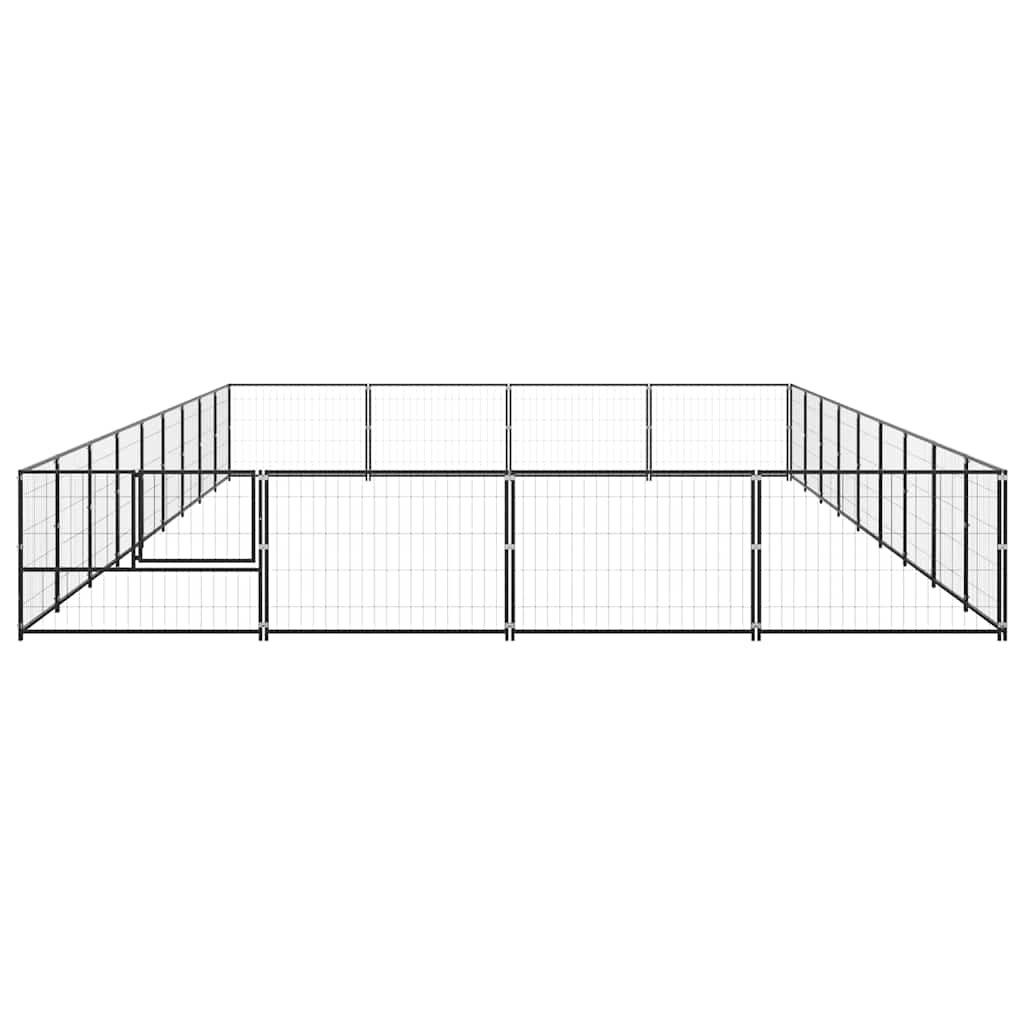 Hondenkennel 36 m² staal zwart is nu te koop bij PeponiXL, paradijselijk wonen!