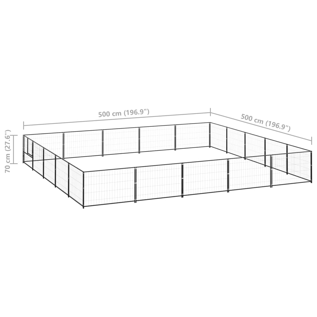 Hondenkennel 25 m² staal zwart is nu te koop bij PeponiXL, paradijselijk wonen!