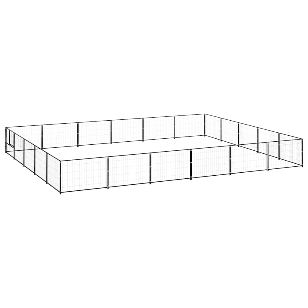 Hondenkennel 30 m² staal zwart is nu te koop bij PeponiXL, paradijselijk wonen!