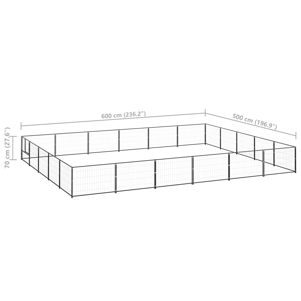 Hondenkennel 30 m² staal zwart is nu te koop bij PeponiXL, paradijselijk wonen!