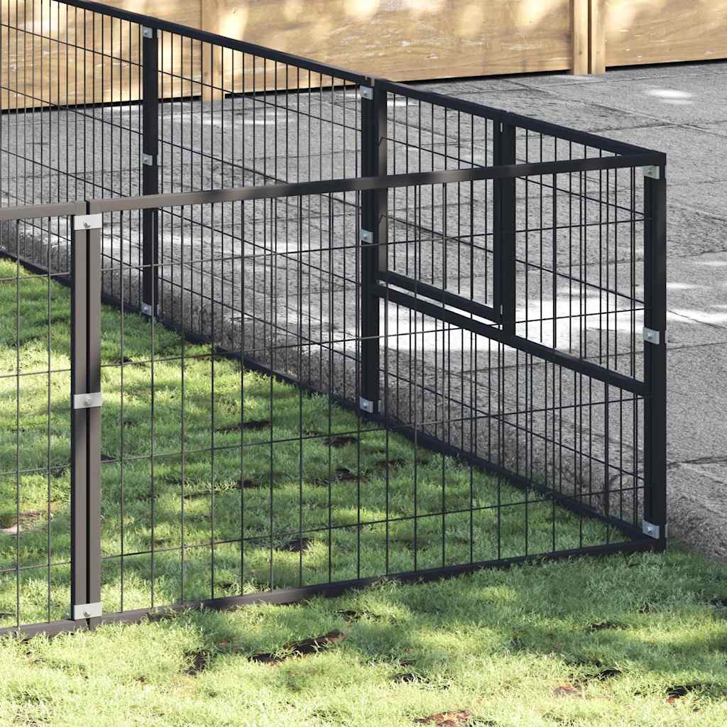 Hondenkennel 40 m² staal zwart is nu te koop bij PeponiXL, paradijselijk wonen!
