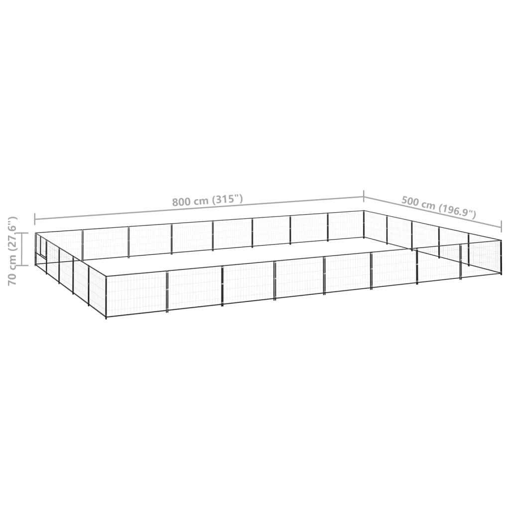 Hondenkennel 40 m² staal zwart is nu te koop bij PeponiXL, paradijselijk wonen!