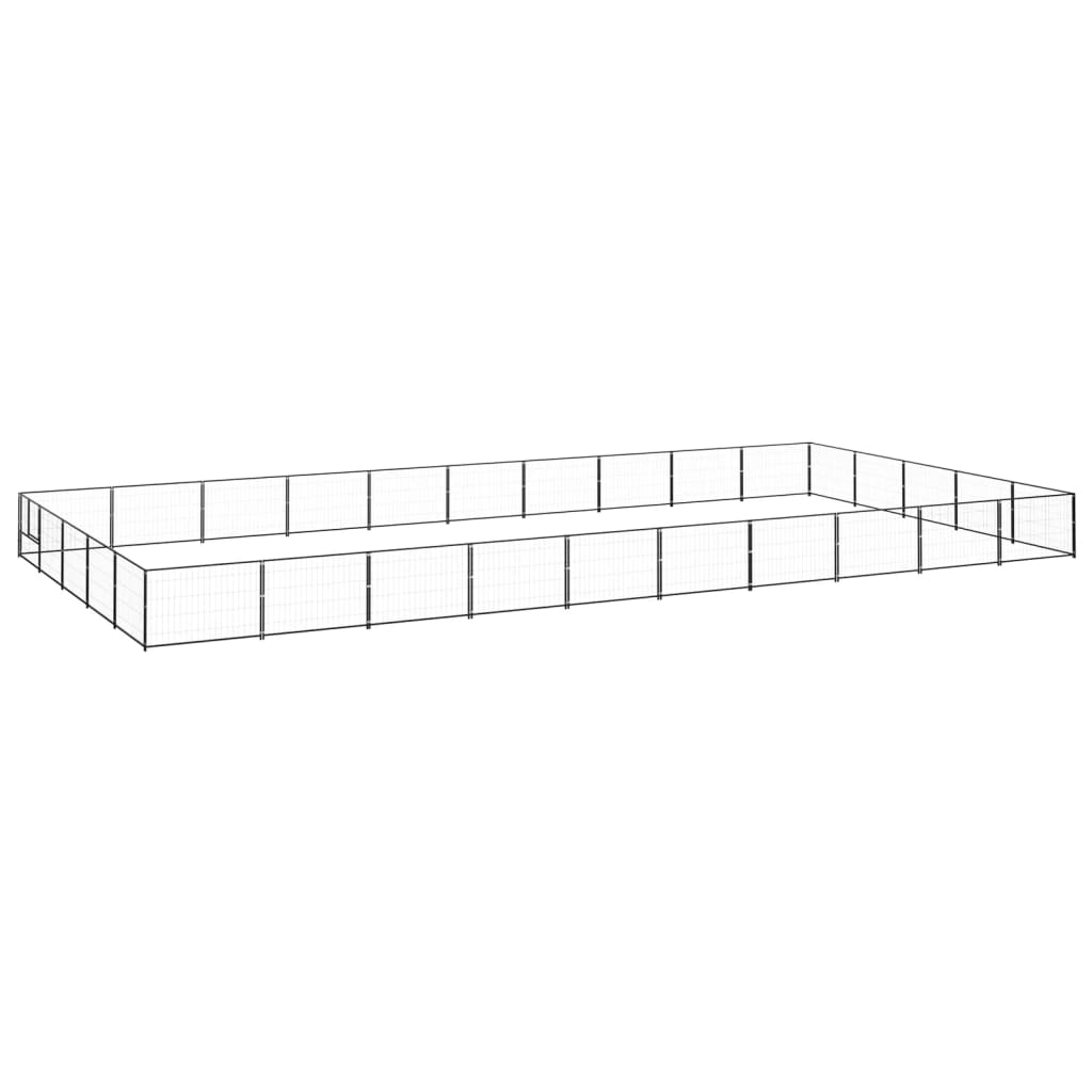 Hondenkennel 50 m² staal zwart is nu te koop bij PeponiXL, paradijselijk wonen!