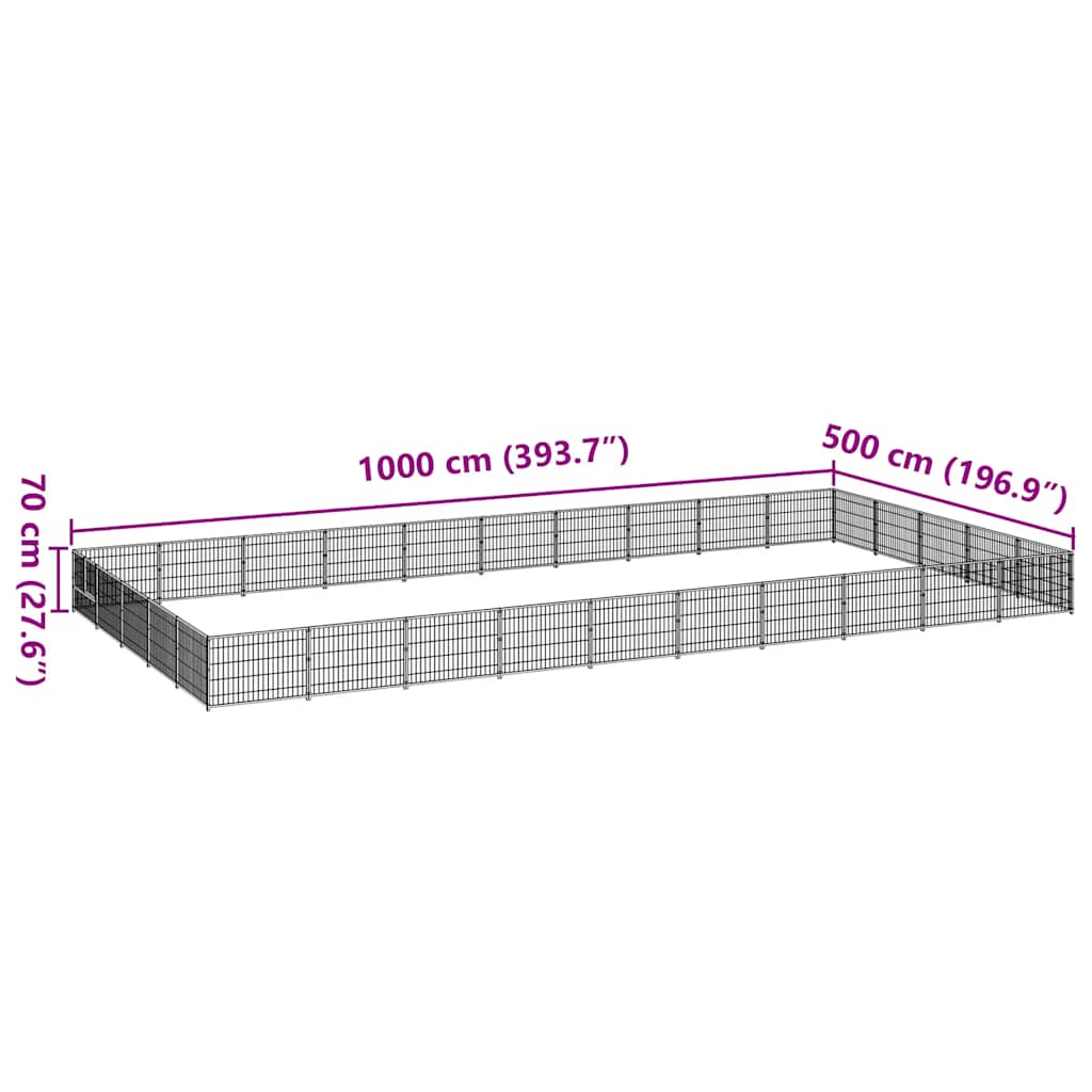 Hondenkennel 50 m² staal zwart is nu te koop bij PeponiXL, paradijselijk wonen!