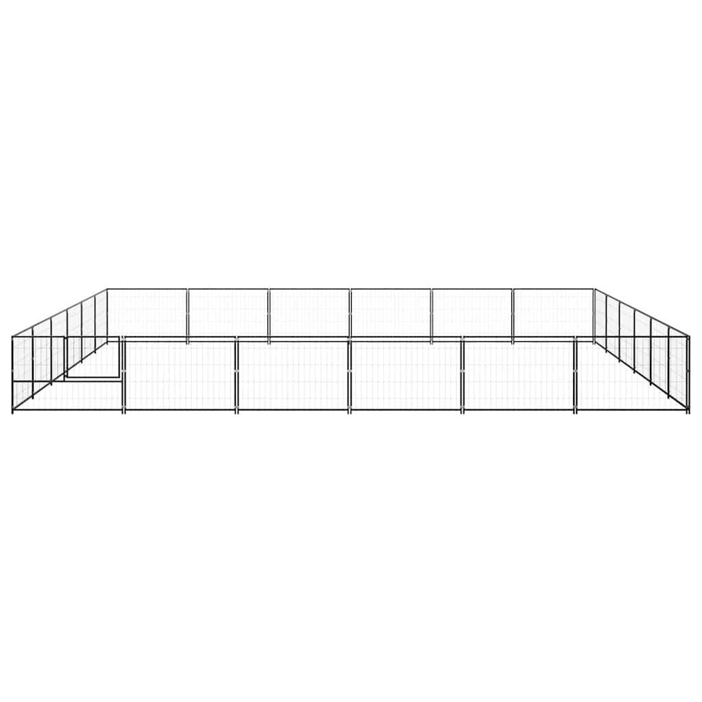 Hondenkennel 36 m² staal zwart is nu te koop bij PeponiXL, paradijselijk wonen!