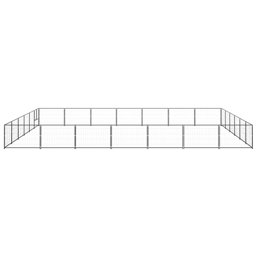 Hondenkennel 42 m² staal zwart is nu te koop bij PeponiXL, paradijselijk wonen!