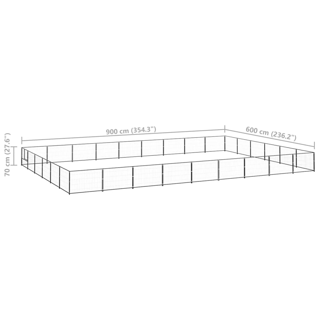 Hondenkennel 54 m² staal zwart is nu te koop bij PeponiXL, paradijselijk wonen!