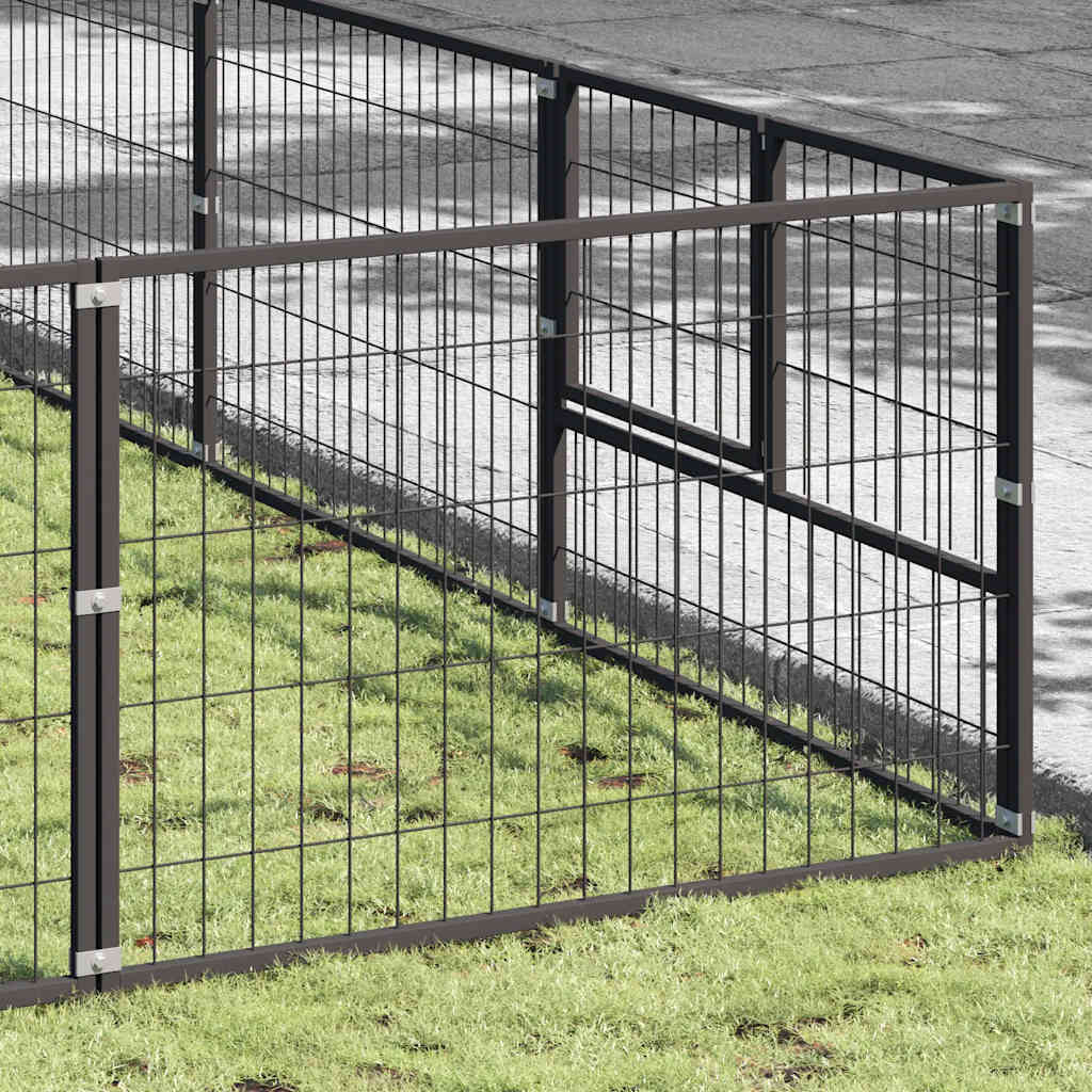 Hondenkennel 56 m² staal zwart is nu te koop bij PeponiXL, paradijselijk wonen!