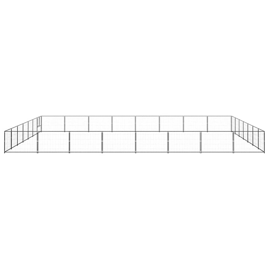 Hondenkennel 56 m² staal zwart is nu te koop bij PeponiXL, paradijselijk wonen!