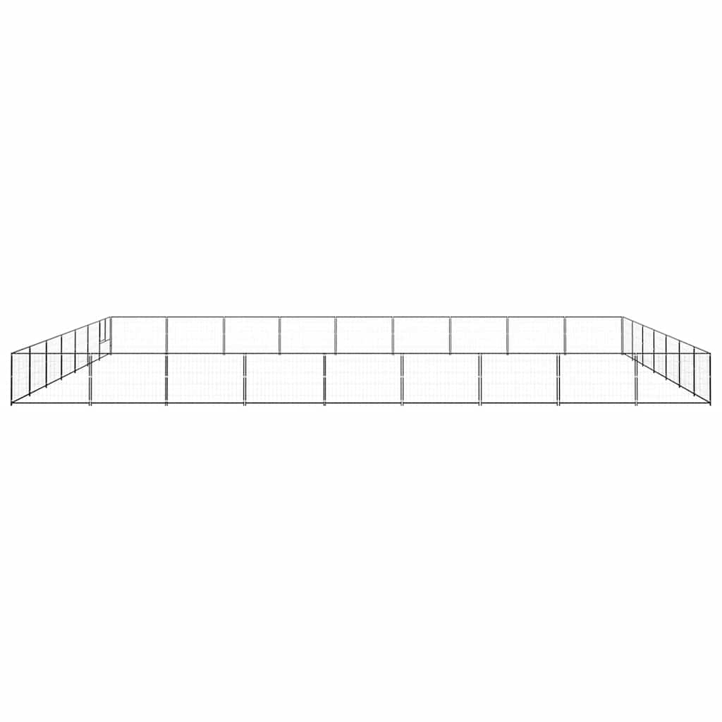 Hondenkennel 63 m² staal zwart is nu te koop bij PeponiXL, paradijselijk wonen!