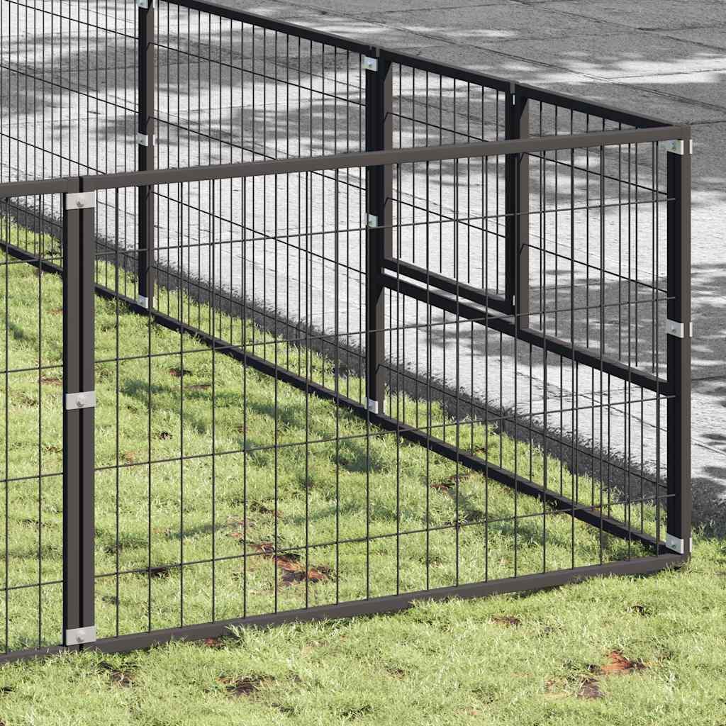Hondenkennel 72 m² staal zwart is nu te koop bij PeponiXL, paradijselijk wonen!
