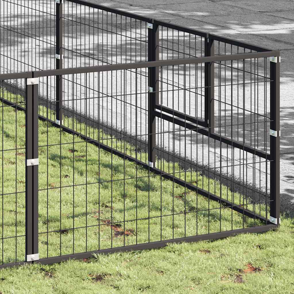 Hondenkennel 90 m² staal zwart is nu te koop bij PeponiXL, paradijselijk wonen!