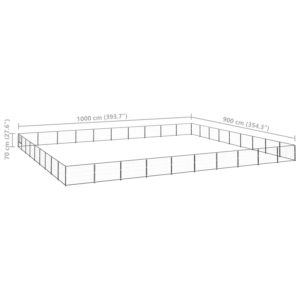 Hondenkennel 90 m² staal zwart is nu te koop bij PeponiXL, paradijselijk wonen!