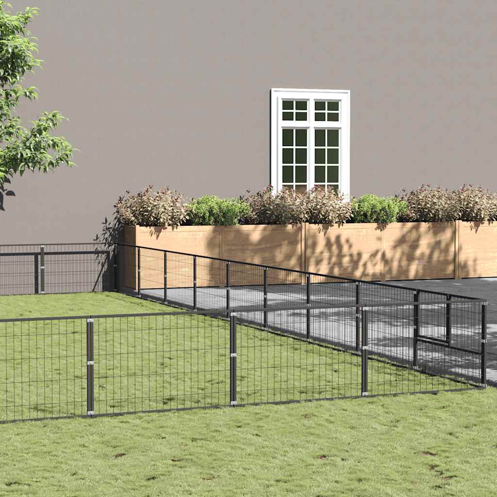 Hondenkennel 90 m² staal zwart is nu te koop bij PeponiXL, paradijselijk wonen!