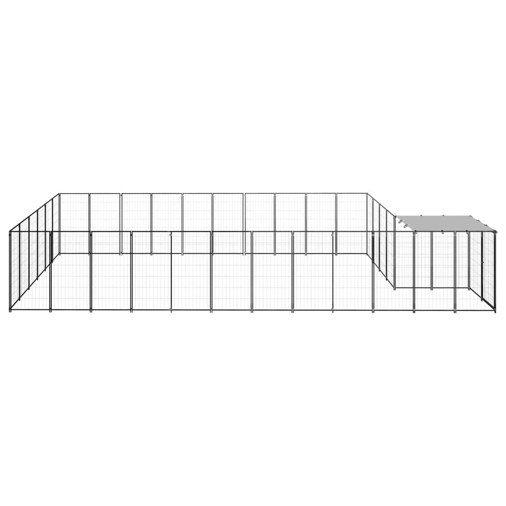 Hondenkennel 19,36 m² staal zwart is nu te koop bij PeponiXL, paradijselijk wonen!
