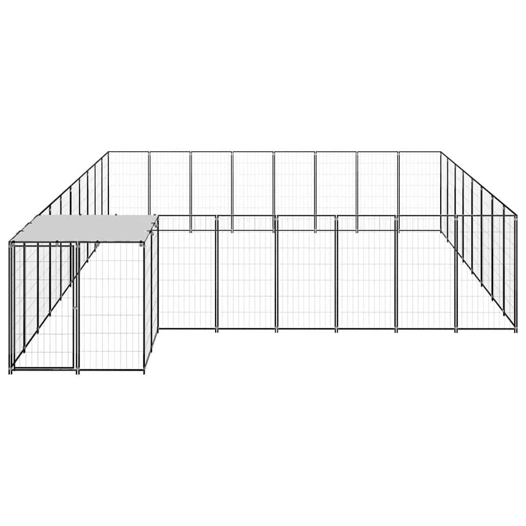 Hondenkennel 20,57 m² staal zwart is nu te koop bij PeponiXL, paradijselijk wonen!