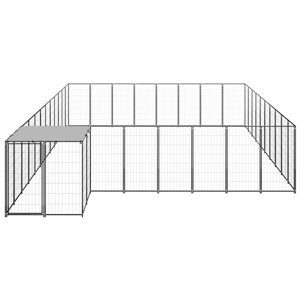 Hondenkennel 25,41 m² staal zwart is nu te koop bij PeponiXL, paradijselijk wonen!