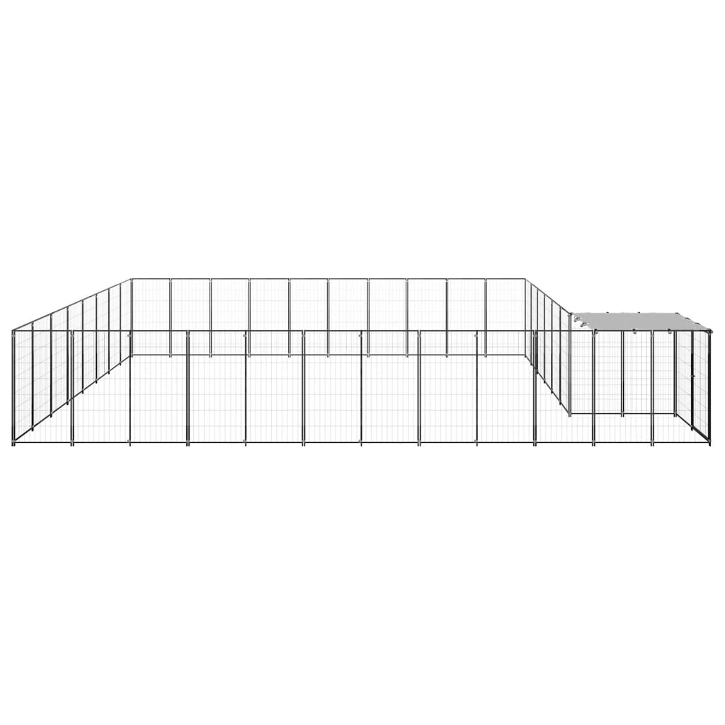 Hondenkennel 25,41 m² staal zwart is nu te koop bij PeponiXL, paradijselijk wonen!