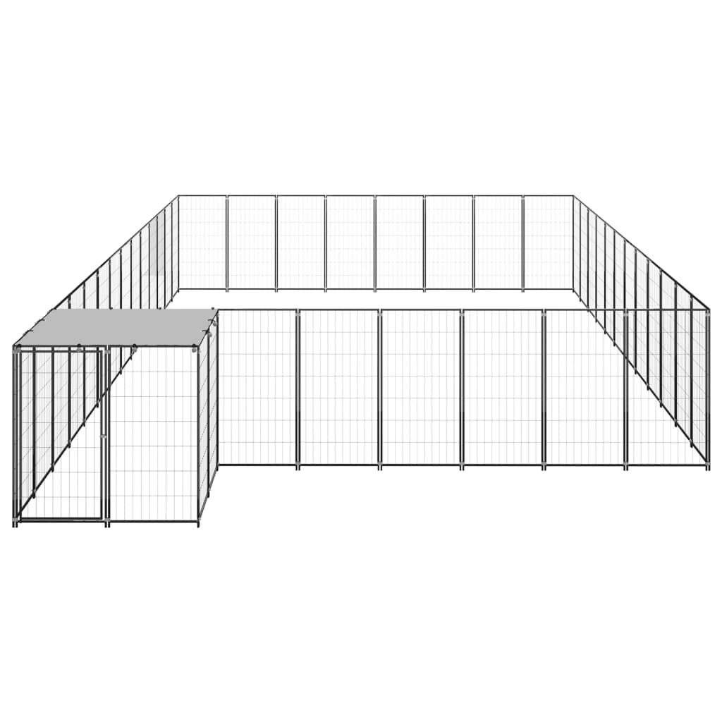 Hondenkennel 30,25 m² staal zwart is nu te koop bij PeponiXL, paradijselijk wonen!