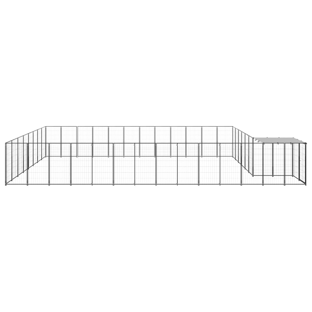 Hondenkennel 30,25 m² staal zwart is nu te koop bij PeponiXL, paradijselijk wonen!
