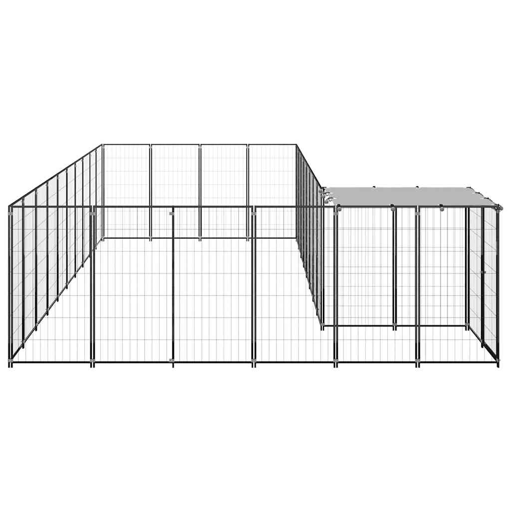 Hondenkennel 19,36 m² staal zwart is nu te koop bij PeponiXL, paradijselijk wonen!