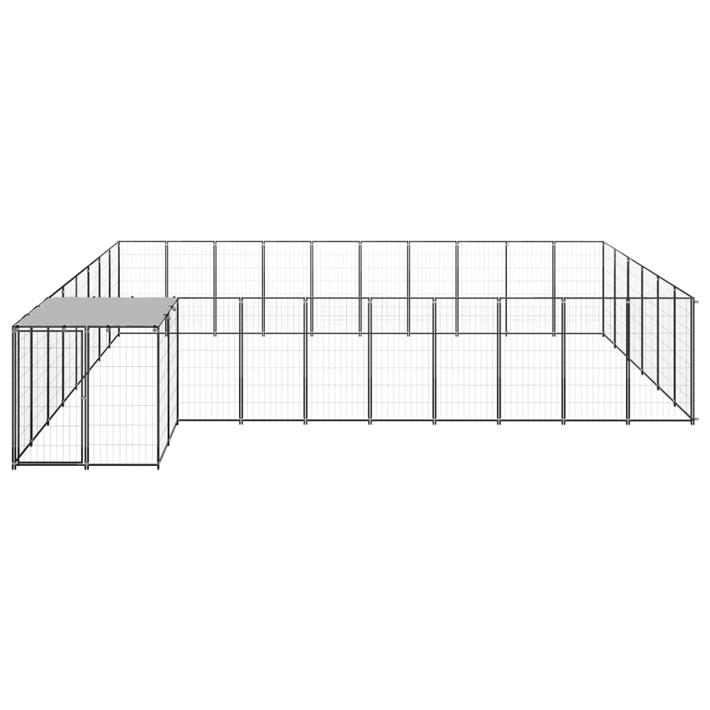 Hondenkennel 19,36 m² staal zwart is nu te koop bij PeponiXL, paradijselijk wonen!