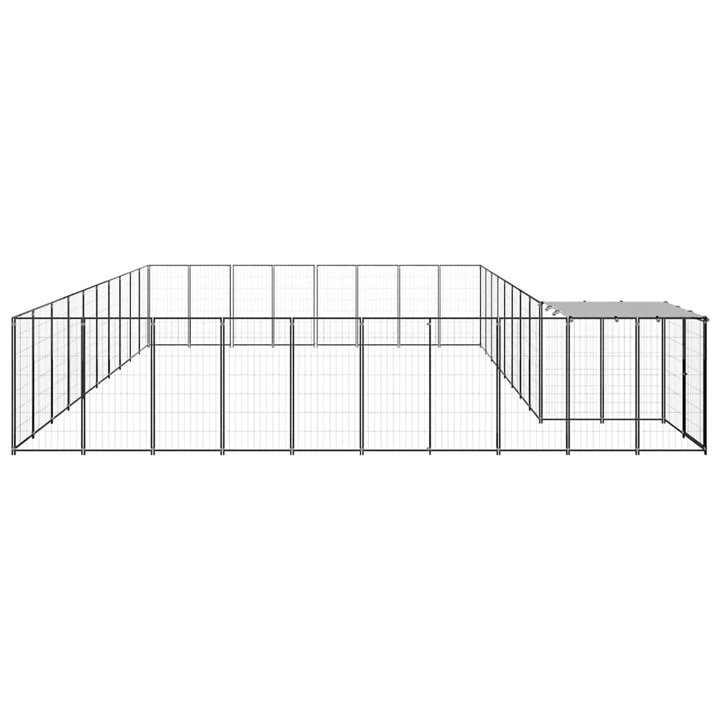 Hondenkennel 25,41 m² staal zwart is nu te koop bij PeponiXL, paradijselijk wonen!