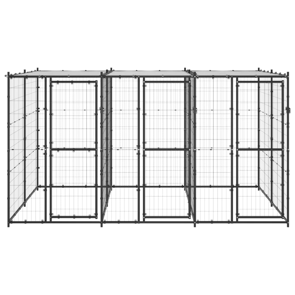 Hondenkennel met dak 7,26 m² staal is nu te koop bij PeponiXL, paradijselijk wonen!