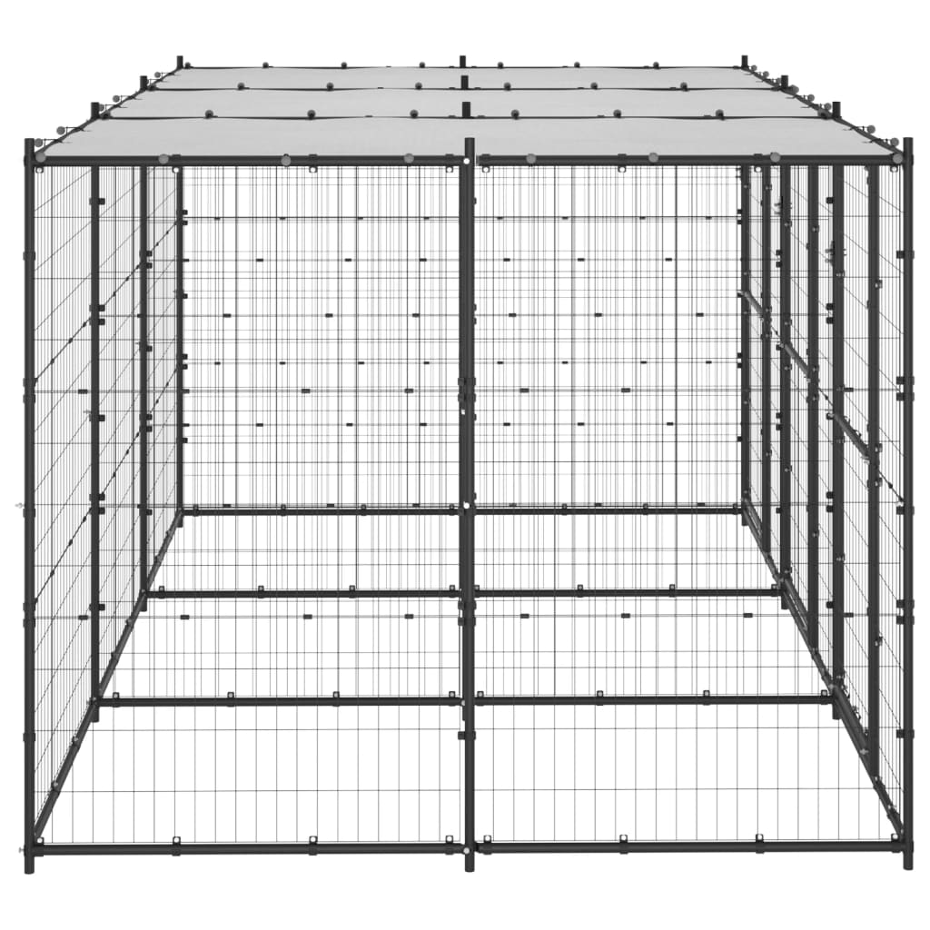 Hondenkennel met dak 7,26 m² staal is nu te koop bij PeponiXL, paradijselijk wonen!