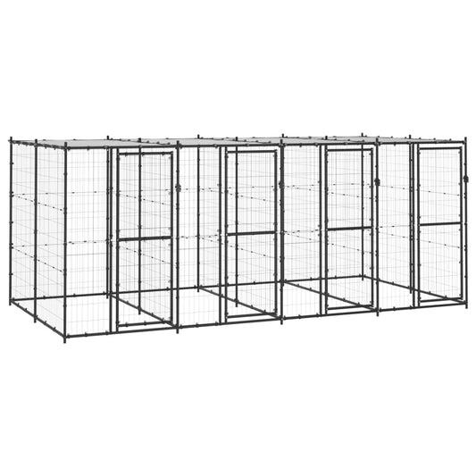 Hondenkennel met dak 9,68 m² staal is nu te koop bij PeponiXL, paradijselijk wonen!