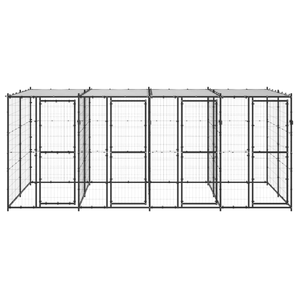 Hondenkennel met dak 9,68 m² staal is nu te koop bij PeponiXL, paradijselijk wonen!