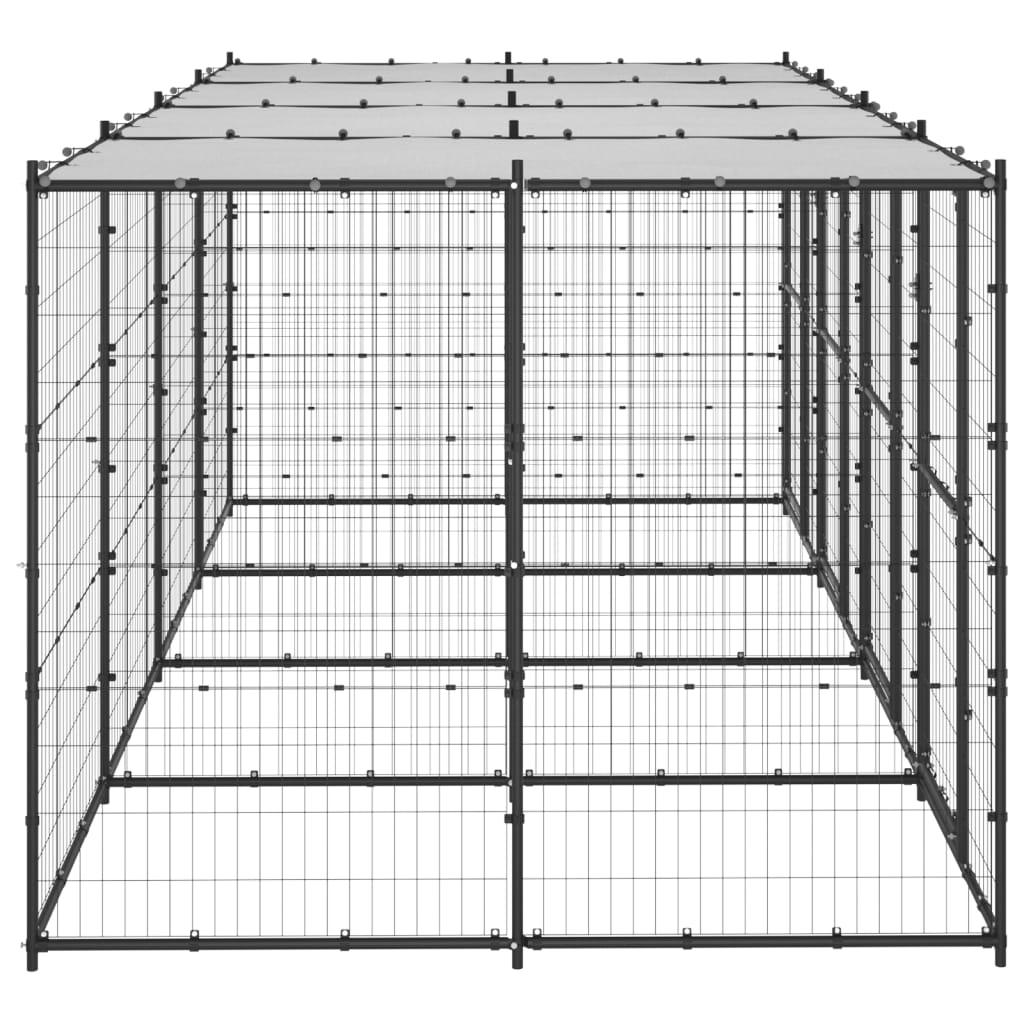 Hondenkennel met dak 9,68 m² staal is nu te koop bij PeponiXL, paradijselijk wonen!