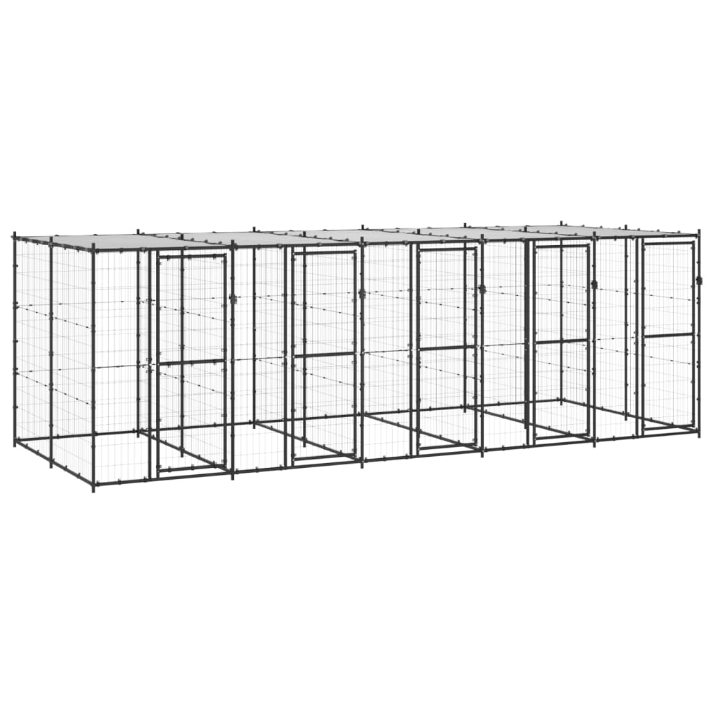 Hondenkennel met dak 12,1 m² staal is nu te koop bij PeponiXL, paradijselijk wonen!