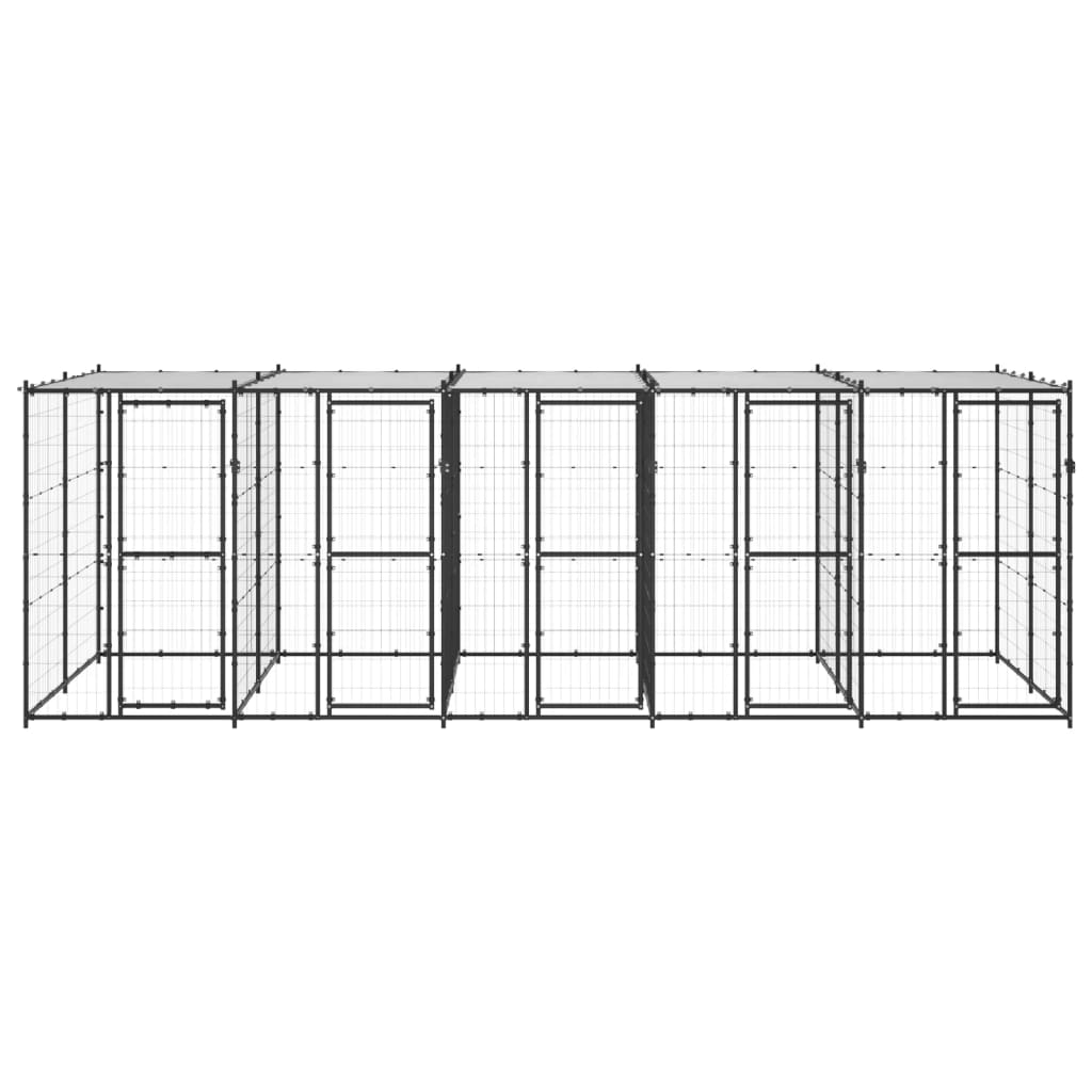 Hondenkennel met dak 12,1 m² staal is nu te koop bij PeponiXL, paradijselijk wonen!