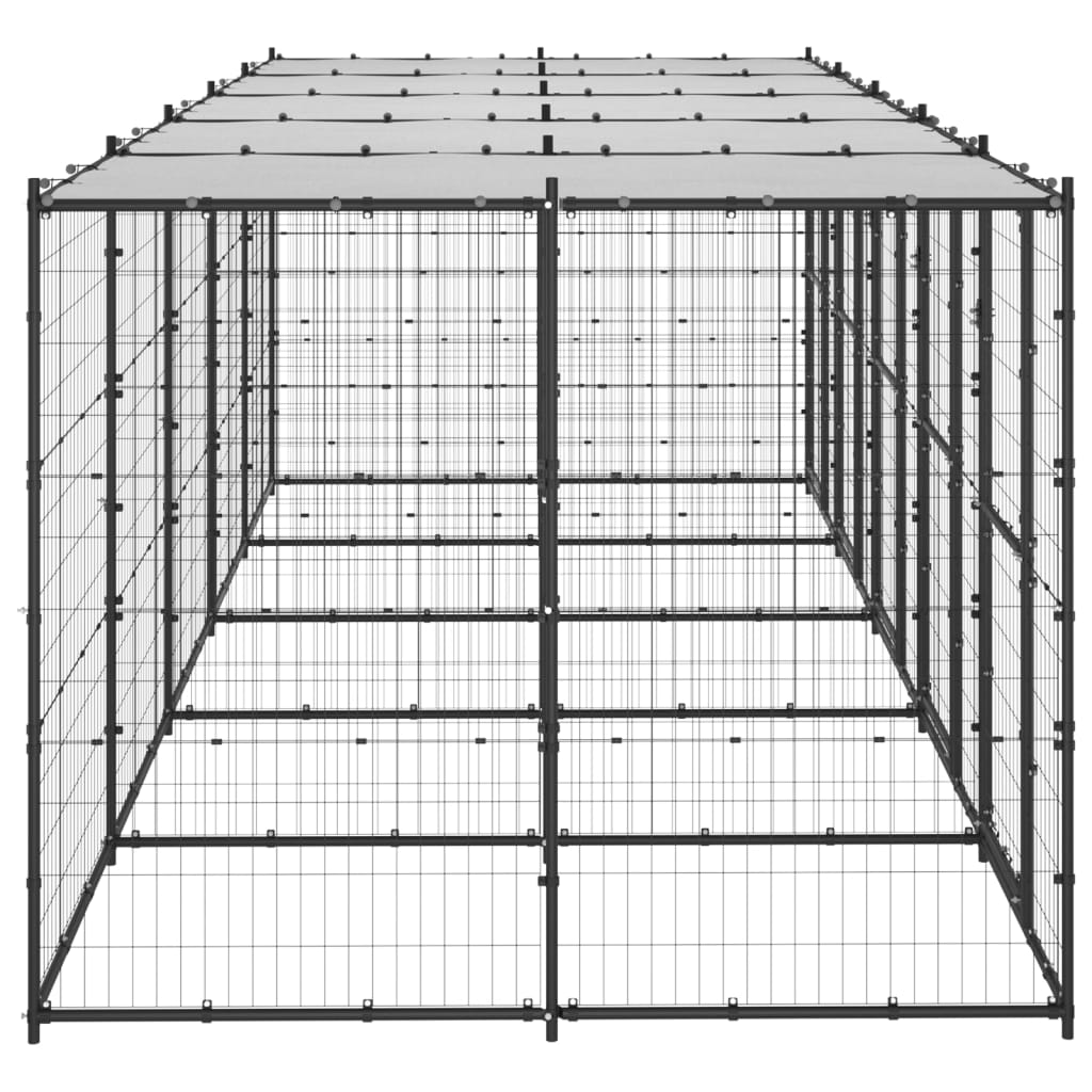 Hondenkennel met dak 12,1 m² staal is nu te koop bij PeponiXL, paradijselijk wonen!