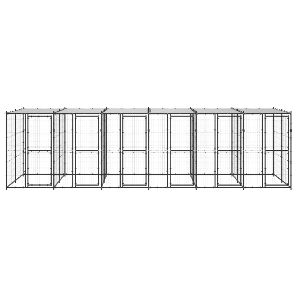 Hondenkennel met dak 14,52 m² staal is nu te koop bij PeponiXL, paradijselijk wonen!