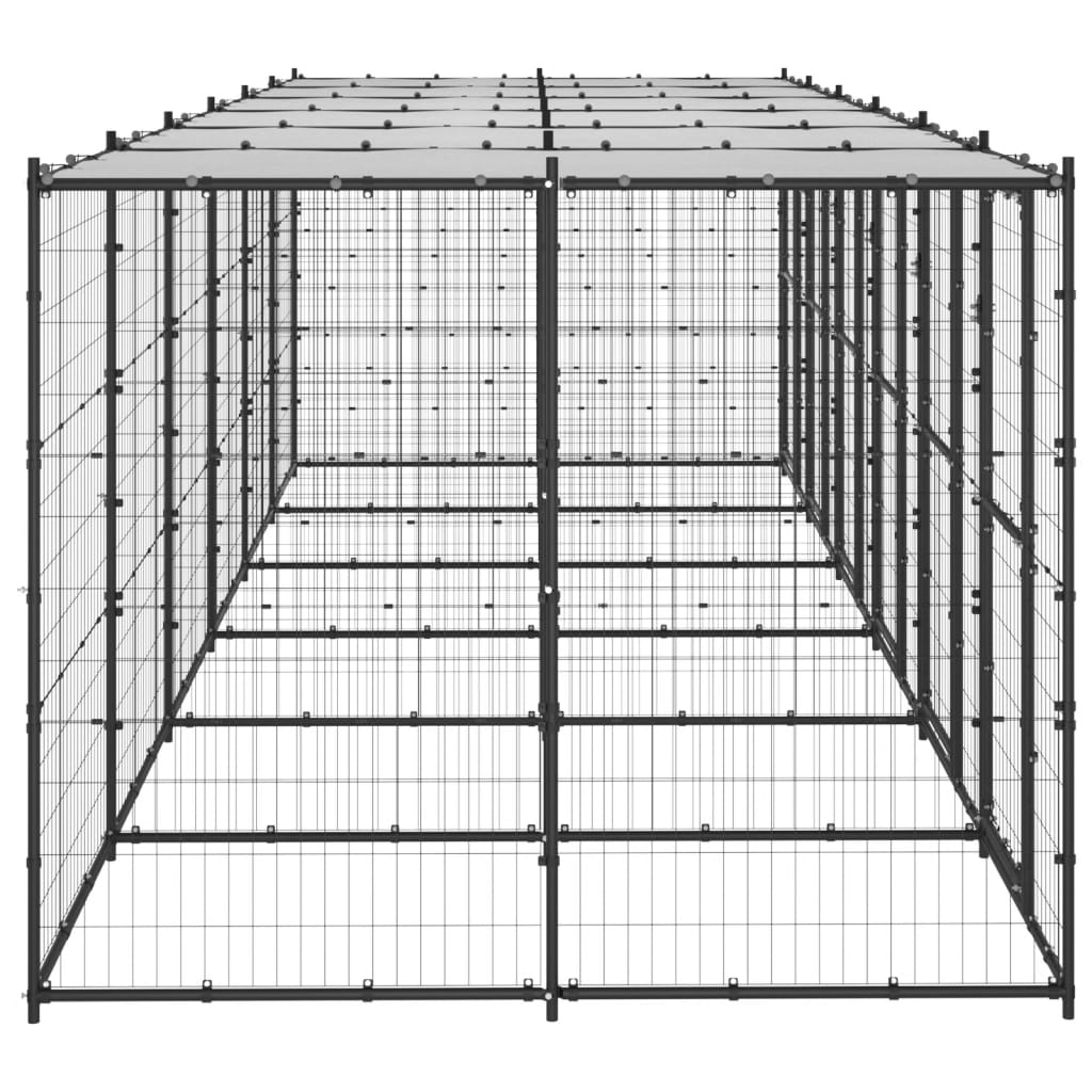 Hondenkennel met dak 14,52 m² staal is nu te koop bij PeponiXL, paradijselijk wonen!