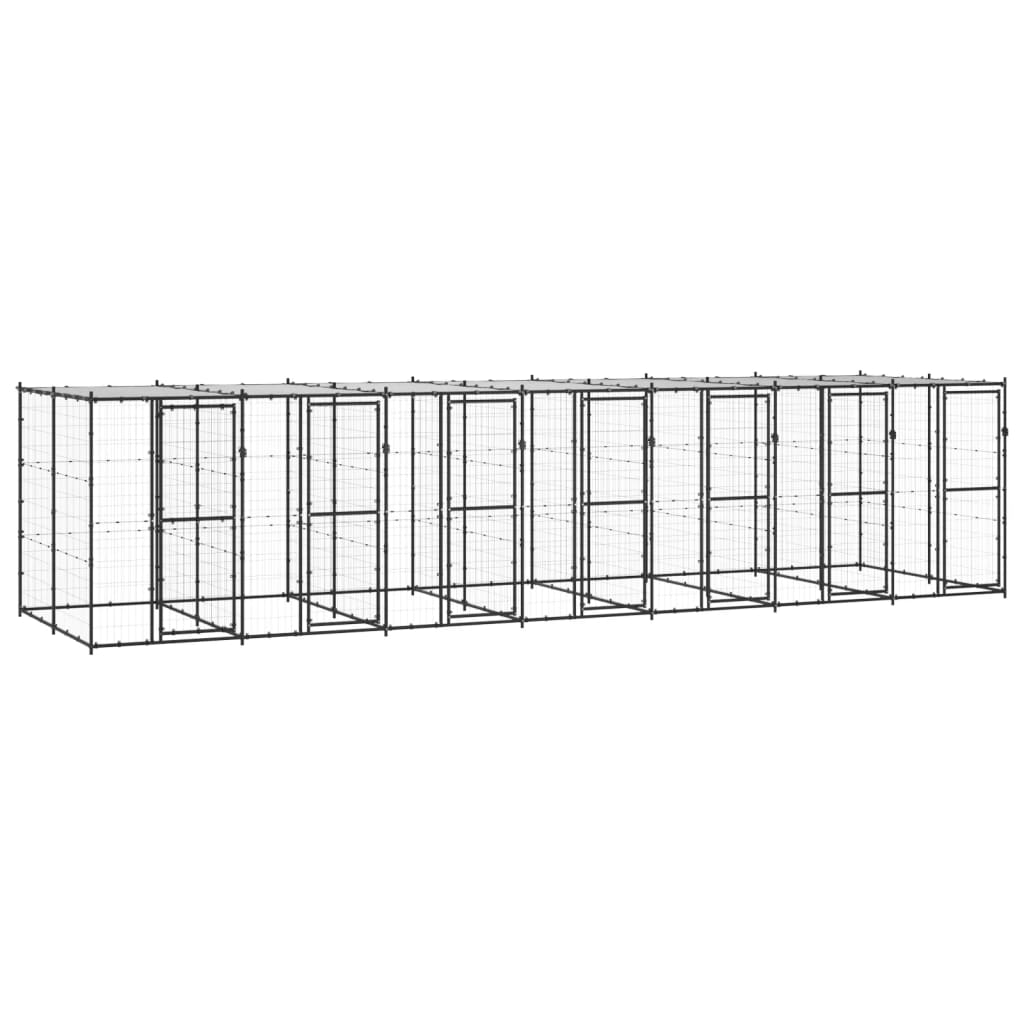 Hondenkennel met dak 16,94 m² staal is nu te koop bij PeponiXL, paradijselijk wonen!