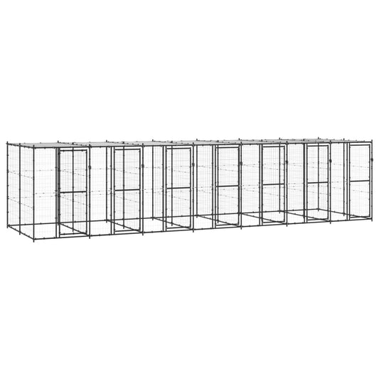 Hondenkennel met dak 16,94 m² staal is nu te koop bij PeponiXL, paradijselijk wonen!
