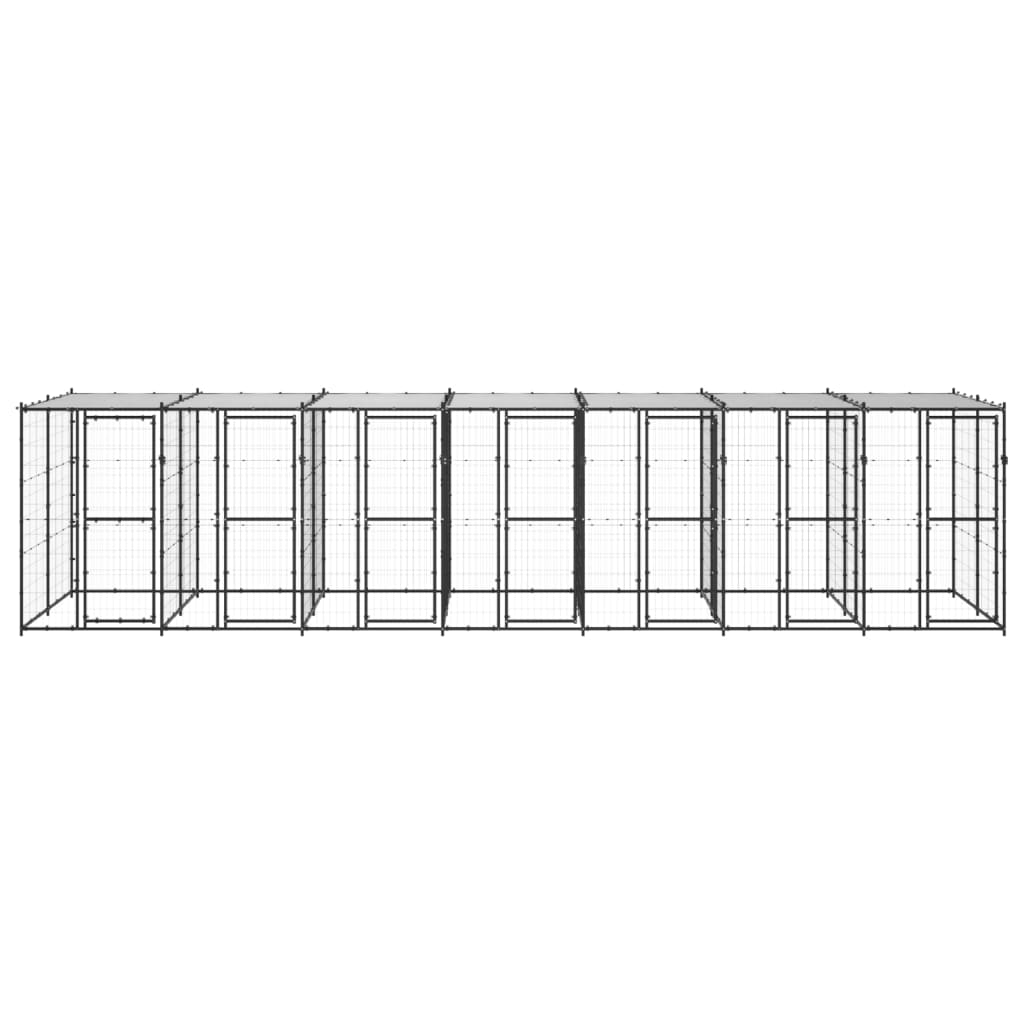Hondenkennel met dak 16,94 m² staal is nu te koop bij PeponiXL, paradijselijk wonen!