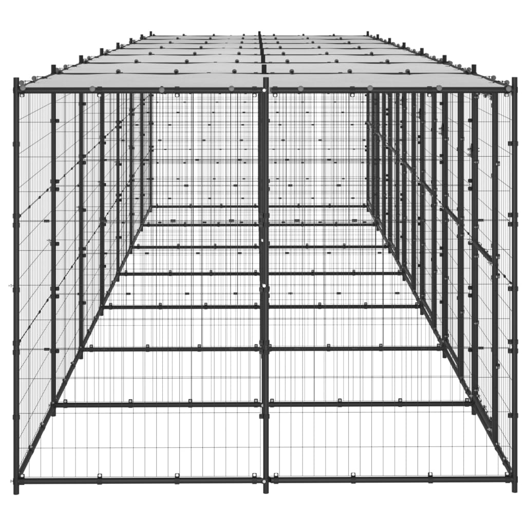 Hondenkennel met dak 16,94 m² staal is nu te koop bij PeponiXL, paradijselijk wonen!