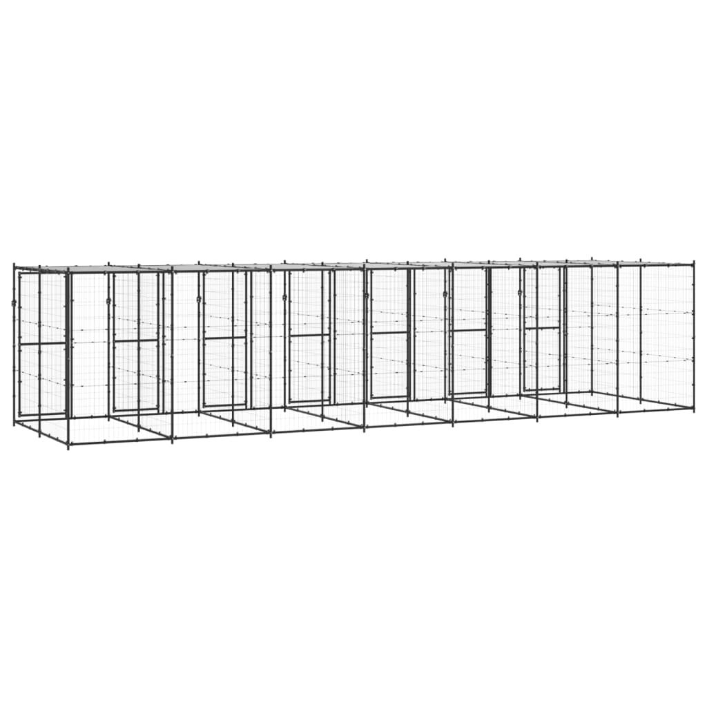 Hondenkennel met dak 16,94 m² staal is nu te koop bij PeponiXL, paradijselijk wonen!