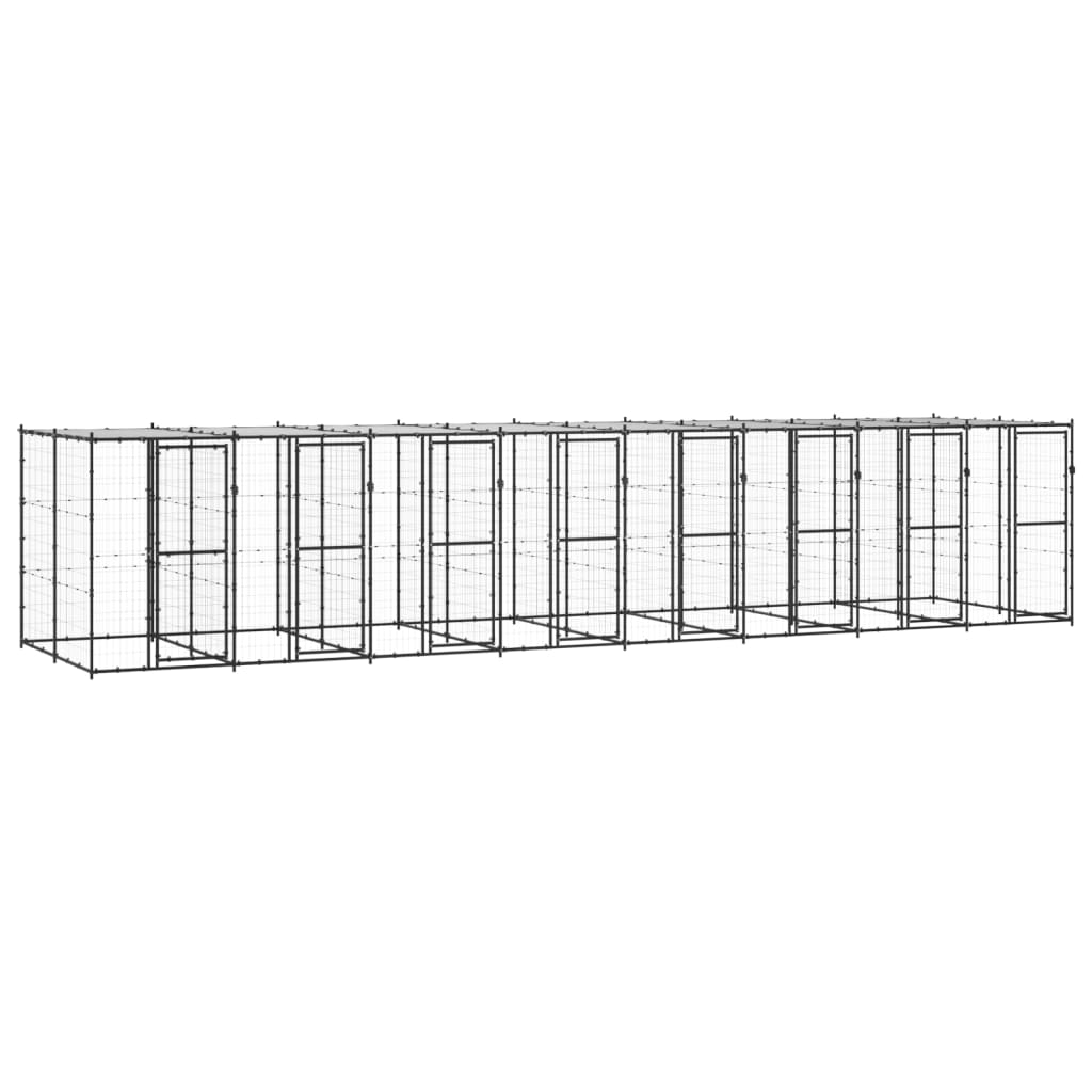 Hondenkennel met dak 19,36 m² staal is nu te koop bij PeponiXL, paradijselijk wonen!
