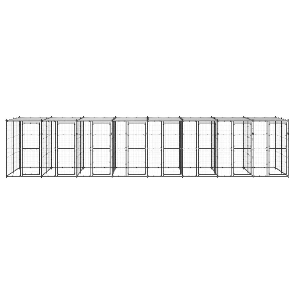 Hondenkennel met dak 19,36 m² staal is nu te koop bij PeponiXL, paradijselijk wonen!
