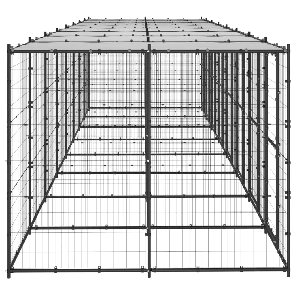 Hondenkennel met dak 19,36 m² staal is nu te koop bij PeponiXL, paradijselijk wonen!